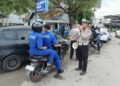 Satlantas Polres Lhokseumawe Gelar Penyuluhan Keliling di Jln. Medan-Banda, Tekan Angka Kecelakaan Lalu Lintas