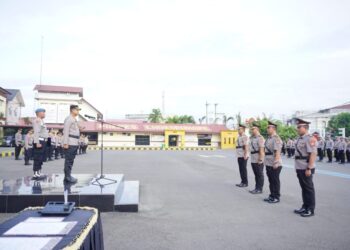 Sertijab Wakapolres dan Kasat Intelkam, Kapolres Lhokseumawe Apresiasi Dedikasi Pejabat Lama