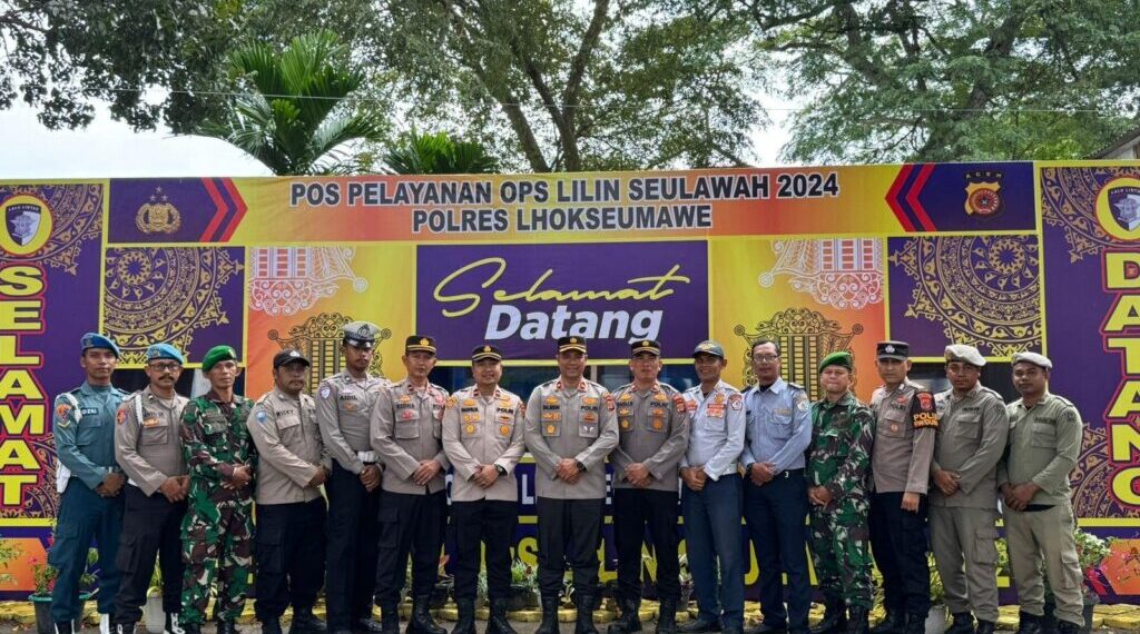 Wakapolres Lhokseumawe Kunjungi Pos Pelayanan Operasi Lilin 2024 di Krueng Geukuh
