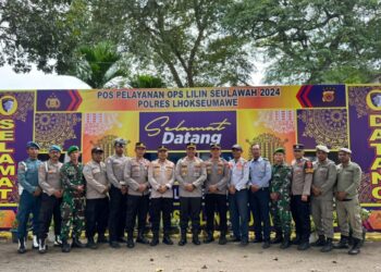 Wakapolres Lhokseumawe Kunjungi Pos Pelayanan Operasi Lilin 2024 di Krueng Geukuh