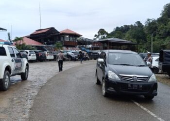 Satlantas Polres Lhokseumawe Wujudkan Kamsebtibcar Lantas di Kawasan Wisata Gunung Salak