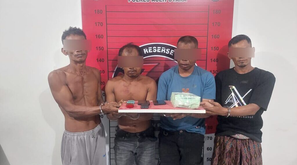 Empat Pria Ditangkap di Aceh Utara, 1 Kilogram Sabu Diamankan