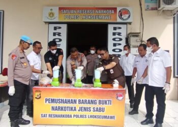 Polres Lhokseumawe Musnahkan 1,03 Kilogram Sabu: Komitmen Tegas Berantas Narkoba